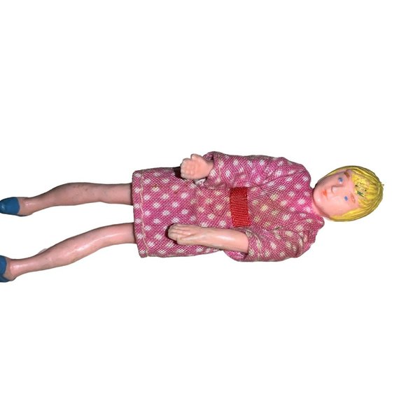 Vintage Miniature Dollhouse Doll Mother Young Lady and Girl Bendable Moveable - Picture 8 of 10